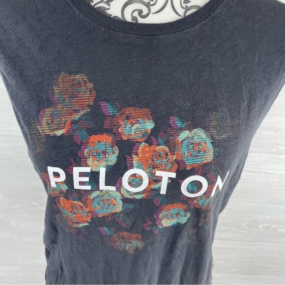 Peloton Bloom Flowers Muscle Tank Cotton T-Shirt - Picture 3 of 7